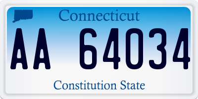 CT license plate AA64034