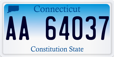 CT license plate AA64037