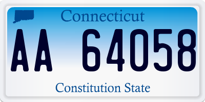 CT license plate AA64058