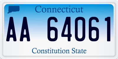 CT license plate AA64061