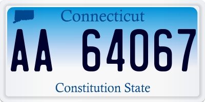 CT license plate AA64067