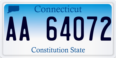 CT license plate AA64072