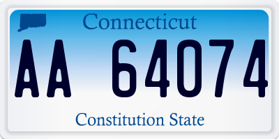 CT license plate AA64074