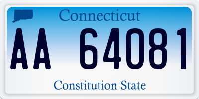 CT license plate AA64081