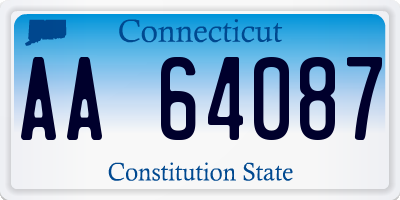 CT license plate AA64087