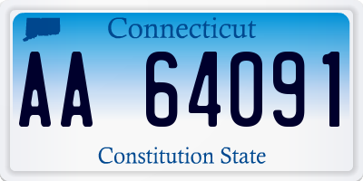 CT license plate AA64091