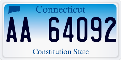 CT license plate AA64092