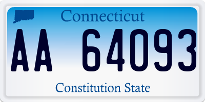 CT license plate AA64093