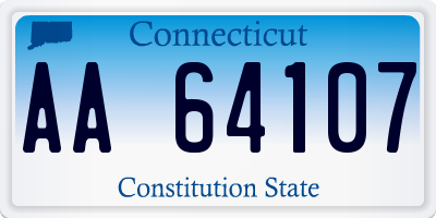 CT license plate AA64107