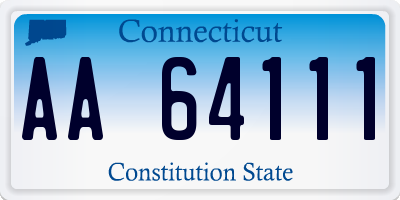 CT license plate AA64111