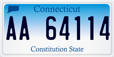 CT license plate AA64114