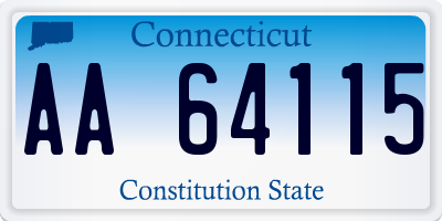 CT license plate AA64115