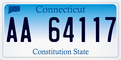 CT license plate AA64117