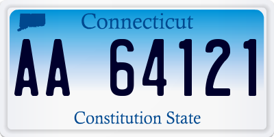 CT license plate AA64121