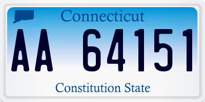 CT license plate AA64151