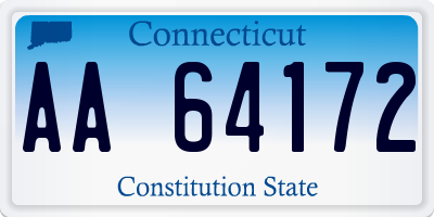 CT license plate AA64172