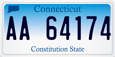 CT license plate AA64174