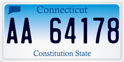 CT license plate AA64178