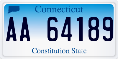 CT license plate AA64189