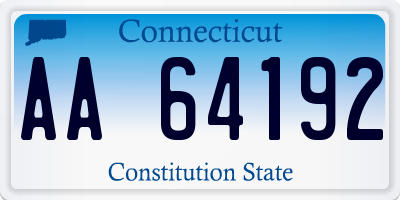 CT license plate AA64192