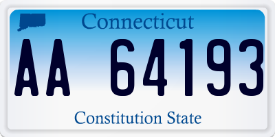 CT license plate AA64193