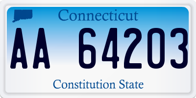 CT license plate AA64203