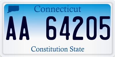 CT license plate AA64205