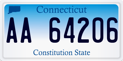 CT license plate AA64206