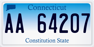 CT license plate AA64207