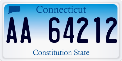 CT license plate AA64212