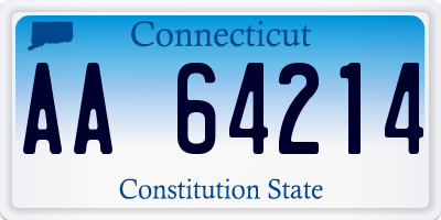 CT license plate AA64214