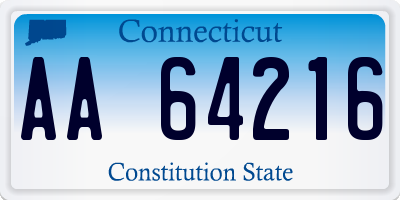 CT license plate AA64216