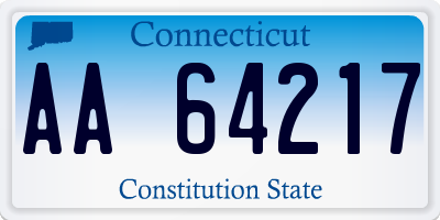 CT license plate AA64217