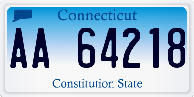 CT license plate AA64218