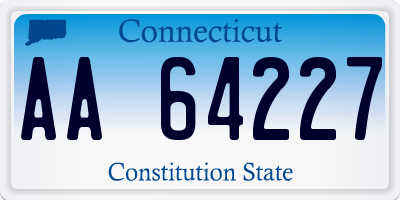 CT license plate AA64227