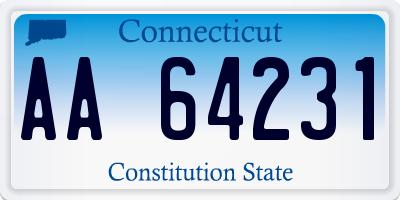 CT license plate AA64231