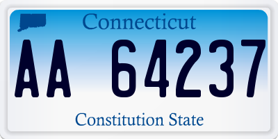 CT license plate AA64237