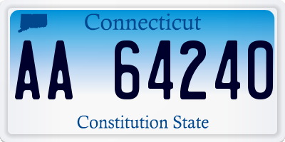 CT license plate AA64240