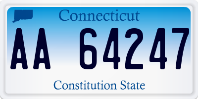 CT license plate AA64247