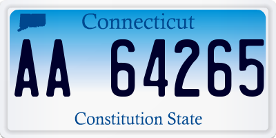 CT license plate AA64265