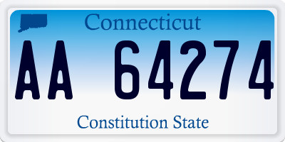 CT license plate AA64274