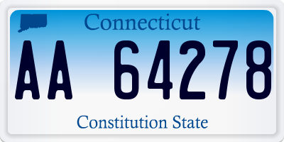 CT license plate AA64278