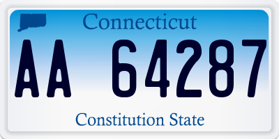 CT license plate AA64287