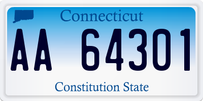 CT license plate AA64301