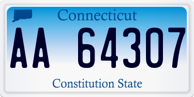 CT license plate AA64307