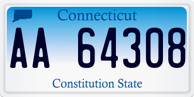 CT license plate AA64308