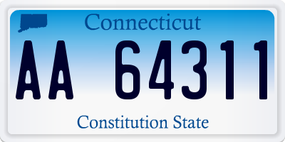 CT license plate AA64311