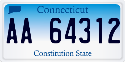 CT license plate AA64312