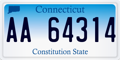 CT license plate AA64314