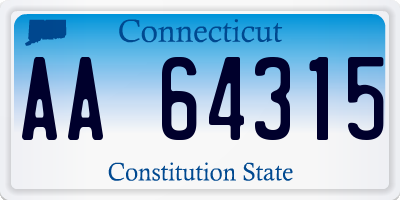 CT license plate AA64315